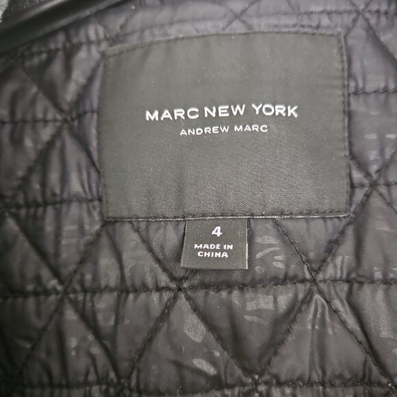 Marc New York Black Wool coat w/detachable Hood Midi Women’s US Size 4 Women - Picture 6 of 10